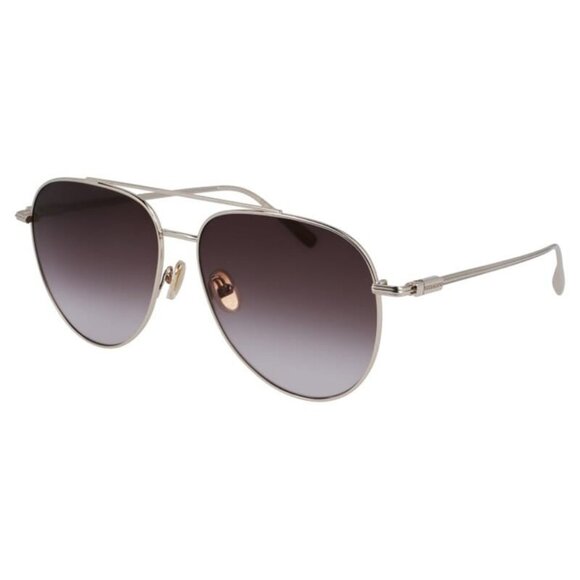 New SALVATORE FERRAGAMO Gold Aviator SF308S 703 Sunglasses Women - Picture 1 of 4